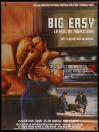 8f524 BIG EASY French 1p 1987 completely different art of Dennis Quaid & sexy Ellen Barkin!