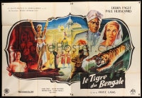 8f013 TIGER OF ESCHNAPUR French 2p 1959 Fritz Lang, montage art w/Debra Paget's snake dance, rare!