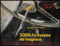 8f001 2001: A SPACE ODYSSEY French 8p R1970s Stanley Kubrick, Bob McCall art of space wheel, rare!