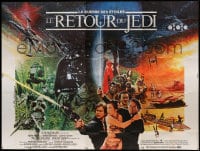 8f004 RETURN OF THE JEDI French 8p 1983 George Lucas classic, different art by Michel Jouin!