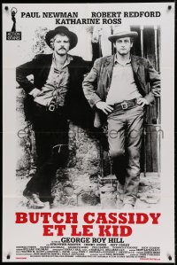 8f023 BUTCH CASSIDY & THE SUNDANCE KID French 31x47 R1990s c/u of Paul Newman & Robert Redford!