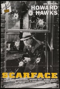 8f049 SCARFACE French 32x47 R1990s Howard Hawks, cool different image of gangster Paul Muni!