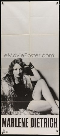 8f018 MARLENE DIETRICH French 27x63 1970s great portrait showing her sexy legs & wearing feather boa!