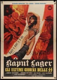 8f243 ACHTUNG THE DESERT TIGERS Italian 1p 1977 wild artwork of Nazis whipping naked woman!