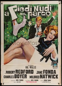 8f250 BAREFOOT IN THE PARK Italian 1p 1967 different Brini art of Robert Redford & sexy Jane Fonda!