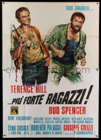 8f077 ALL THE WAY BOYS Italian 2p 1973 cool Casaro artwork of Terence Hill & Bud Spencer!