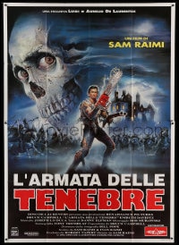 8f083 ARMY OF DARKNESS Italian 2p 1993 Sam Raimi, best different Sciotti art of Bruce Campbell!