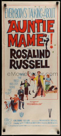 8g775 AUNTIE MAME Aust daybill 1958 classic Rosalind Russell family comedy from play & novel!