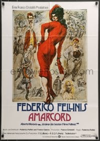 8g513 AMARCORD German R1990 Federico Fellini classic comedy, cool artwork!