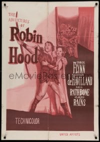 8g315 ADVENTURES OF ROBIN HOOD Middle Eastern poster R1960s Flynn as Robin Hood, De Havilland!