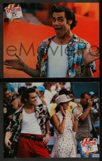 8g179 ACE VENTURA PET DETECTIVE 8 French LCs 1994 Courtney Cox, wacky images of Jim Carrey!