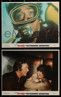8h093 BEYOND THE POSEIDON ADVENTURE 8 8x10 mini LCs 1979 Michael Caine, top cast!