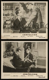 8h030 COMPULSION 4 English FOH LCs 1959 Stockwell & Bradford Dillman try to commit murder!
