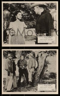 8h043 GUNFIGHTERS OF ABILENE 3 English FOH LCs 1959 cowboy Buster Crabbe, Barton MacLane!