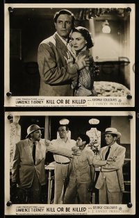8h048 KILL OR BE KILLED 3 English FOH LCs 1950 Lawrence Tierney, George Coulouris, Marissa O'Brien!