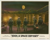 8k374 2001: A SPACE ODYSSEY LC #1 R1972 Stanley Kubrick, astronauts overlooking giant pit on moon!