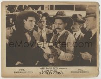 8k376 3 GOLD COINS LC 1920 Tom Mix & men watch as sheriff reads a piece of paper!