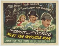 8k006 ABBOTT & COSTELLO MEET THE INVISIBLE MAN TC 1951 wacky art of Bud & Lou with Adele Jergens!