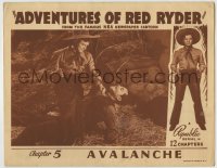 8k381 ADVENTURES OF RED RYDER chapter 5 LC 1940 hero Don Barry punching bad guy, Avalanche!