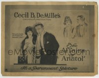 8k383 AFFAIRS OF ANATOL LC 1921 Cecil B. DeMille, Gloria Swanson, Wallace Reid, Bebe Daniels