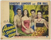 8k389 ALOMA OF THE SOUTH SEAS LC 1941 Dorothy Lamour in sarong with Jon Hall, De Mille & Reed!