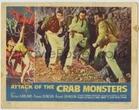 8k404 ATTACK OF THE CRAB MONSTERS LC 1957 Russell Johnson, Richard Garland & another trapped!