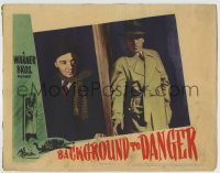 8k411 BACKGROUND TO DANGER LC 1943 Peter Lorre waits behind door to ambush George Raft!