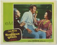 8k417 BARBARIAN & THE GEISHA LC #5 1958 geisha girl Eiko Ando tends to John Wayne's wounds!