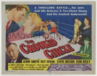 8k075 CROOKED CIRCLE TC 1957 two-fisted boxing champ vs crooked underworld, cool art!