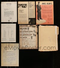 8m047 LOT OF 50 JAMES DEAN CUT MAGAZINE PAGES AND COPIED MEMORABILIA 1950s-1970s different images!