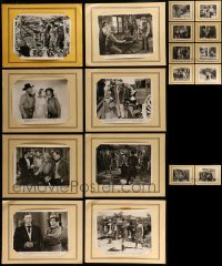 8m068 LOT OF 18 WESTERN 8X10 STILLS ON 11X14 PRINTED BACKGROUNDS 1940s-1950s great cowboy scenes!