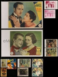 8m003 LOT OF 17 REPRO PHOTOS OF LOBBY CARDS AND POSTERS 1980s great scenes from classic movies!
