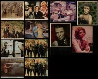 8m323 LOT OF 12 COLOR 8X10 PHOTOS AND TRIMMED MINI LOBBY CARDS 1940s-1970s a variety of scenes!
