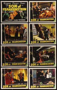 8m054 LOT OF 8 SON OF FRANKENSTEIN LOBBY CARD SET REPRO PHOTOS 2000s great color images!
