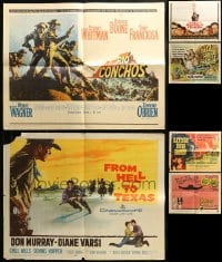 8m071 LOT OF 8 FOLDED HALF-SHEETS 1950s-1960s great images from a variety of different movies!