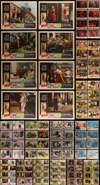 8m072 LOT OF 135 LOBBY CARDS 1950s-1960s mostly complete sets of 8 from a variety of movies!