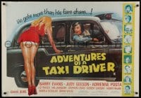 8p331 ADVENTURES OF A TAXI DRIVER British quad R1980s Barry Evans, Judy Geeson, sexy wacky artwork!