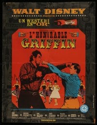 8p636 ADVENTURES OF BULLWHIP GRIFFIN French 23x29 1966 Disney, artwork by Jouineau Bourduge!