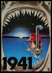 8p889 1941 teaser Japanese 1979 wacky art of Steven Spielberg w/periscope & Jaws shark teeth!