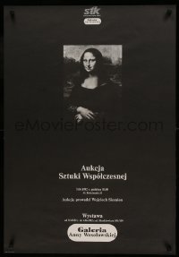8p580 AUKCJA SZTUKI WSPOLCZESNEJ Polish 23x34 1982 inset art of Mona Lisa by Leonardo da Vinci!