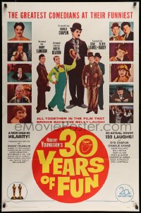 8r201 30 YEARS OF FUN 1sh 1963 Charley Chase, Buster Keaton, Laurel & Hardy!