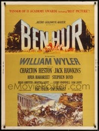 8r008 BEN-HUR style Z 30x40 1960 Charlton Heston, William Wyler classic epic, Ben Stahl art, rare!