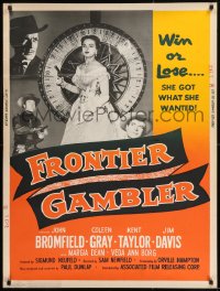 8r024 FRONTIER GAMBLER 30x40 1956 image of sexy Coleen Gray with gun by Big Six gambling reel!