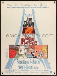8r027 GAY PURR-EE 30x40 1962 Judy Garland, Robert Goulet, Red Buttons, cartoon cats!