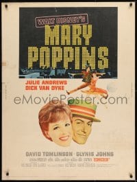 8r055 MARY POPPINS 30x40 1964 Julie Andrews & Dick Van Dyke in Walt Disney's musical classic!