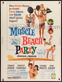 8r060 MUSCLE BEACH PARTY 30x40 1964 Frankie & Annette, 10,000 biceps & 5,000 bikinis!