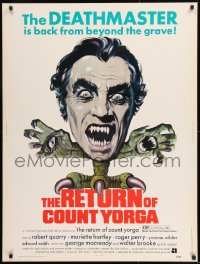 8r079 RETURN OF COUNT YORGA 30x40 1971 Robert Quarry, AIP vampires, wild monster art!