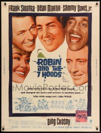 8r083 ROBIN & THE 7 HOODS 30x40 1964 Frank Sinatra, Dean Martin, Sammy Davis Jr, Bing, Rat Pack!