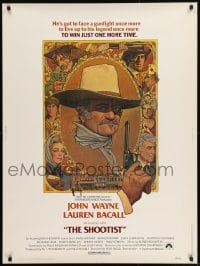 8r088 SHOOTIST 30x40 1976 best Richard Amsel artwork of cowboy John Wayne & cast!