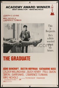 8r134 GRADUATE 40x60 R1972 classic image of Dustin Hoffman & sexy leg, Anne Bancroft!